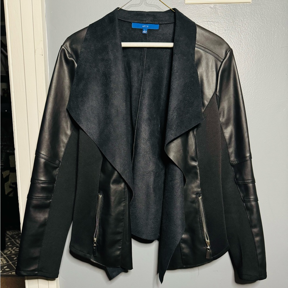 Apt 9 cardigan pleather jacket